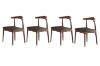 Picture of HORN Solid Wood Dining Chair with Black Cushion (Walnut)