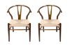 Picture of WISHBONE Solid Beech Wood Y Replica Chair (Walnut) - 2 Chairs in 1 Carton