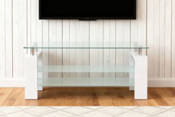 Picture of HORIZON Glass 120 TV Unit (White)