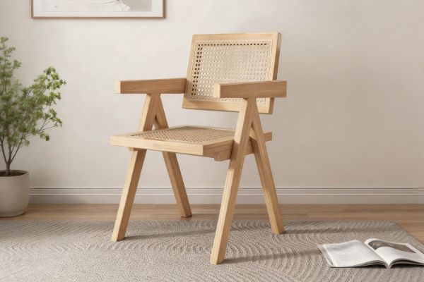 Picture of CHANDIGARH Solid Wood Replica Armchair (Natural)