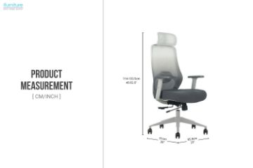 Picture of AVERY High Back Office Chair with Adjustable Lumbar Support, Lift-Up Armrests & Sliding Seat