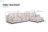 Picture of LONDON Feather-Filled Sectional Fabric Chaise Facing Right Sofa
