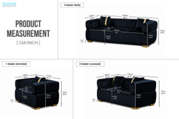 Picture of VEGAS 3/2/1 Seater Chesterfield Velvet Sofa Range (Black) 