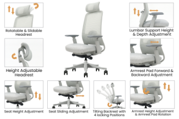 Picture of VEYRA Premium High Back Office Chair with Sliding Seat