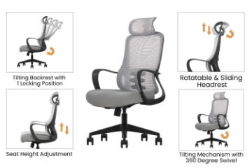 Picture of ZYLO High Back Office Chair with Adjustable Headrest