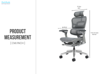 Picture of NEXO High Back Office Chair with Adjustable Headrest & Backrest, 8D Armrests and Seat Slider