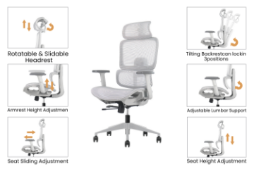 Picture of FLEXO High Back Mesh Seat Office Chair (Grey)