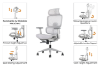 Picture of FLEXO High Back Mesh Seat Office Chair with Footrest (Grey)