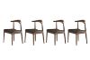 Picture of HORN Solid Wood Dining Chair with Black Cushion (Walnut) - 4 Chairs in 1 Carton