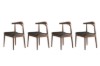 Picture of HORN Solid Wood Frame Dining Chair with Black Cushion (Walnut) - Each