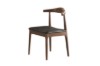 Picture of HORN Solid Wood Frame Dining Chair with Black Cushion (Walnut) - 4 Chairs in 1 Carton