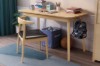 Picture of HORN Solid Wood Frame Dining Chair with Black Cushion (Natural Color) - 4 Chairs in 1 Carton