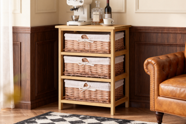 Picture of SIENA 3 Drawers Cabinet (Wicker Basket)