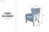 Picture of LUNORA Blue Accent 1 Seater Sofa/Armchair/Sofa Chair with Floral Outer Back