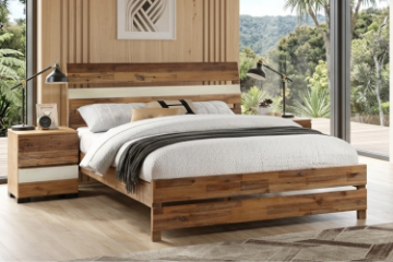 Picture of  [FLOOR MODEL CLEARANCE] LEAMAN King Size Bed Frame (Acacia Wood)