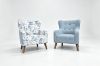 Picture of LUNORA Blue Accent 1 Seater Sofa/Armchair/Sofa Chair with Floral Inner Seat