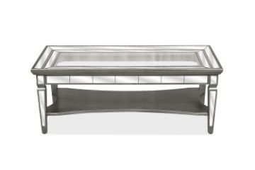 Picture of [FLOOR MODEL CLEARANCE] PALLIE Tempered Glass Top Segmented Mirror Coffee Table (122×61x47cm)