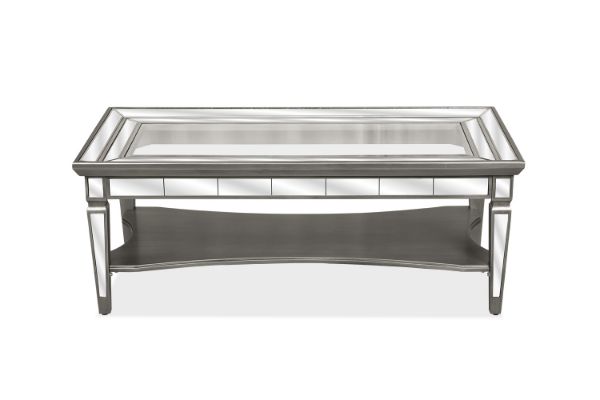 Picture of [FLOOR MODEL CLEARANCE] PALLIE Tempered Glass Top Segmented Mirror Coffee Table (122×61x47cm)