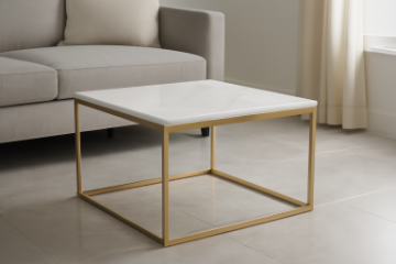 Picture of [FLOOR MODEL CLEARANCE]  AYDAN Square Marble Top Coffee Table
