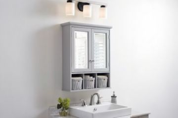 Picture of [FLOOR MODEL CLEARANCE]ALLEN 2-Door Mirrored Bathroom Wall Cabinet (Grey)