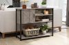 Picture of [FLOOR MODEL CLEARANCE] BESTIER Console Table with Storage Cabinet and Shelves  (Grey)