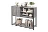 Picture of [FLOOR MODEL CLEARANCE] BESTIER Console Table with Storage Cabinet and Shelves  (Grey)