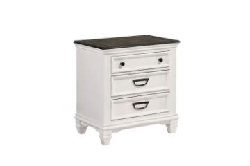 Picture of [FLOOR MODEL CLEARANCE] CHARLES 3-Drawer Bedside Table (White & Grey)