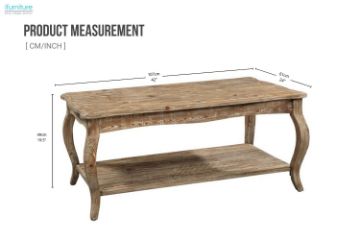 Picture of [FLOOR MODEL CLEARANCE]  ELINA Rectangular Solid Birch Wood Coffee Table