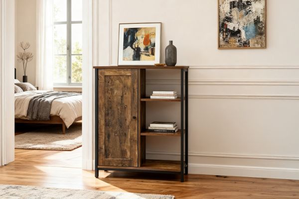 Picture of  [FLOOR MODEL CLEARANCE] WEEFON 1 Door and 3 Open Shelves Storage Cabinet