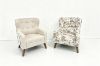 Picture of LUNORA Beige Accent 1 Seater Sofa/Armchair/Sofa Chair with Floral Outer Back