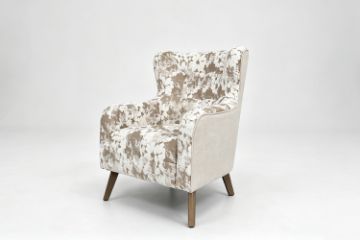 Picture of LUNORA Beige Accent 1 Seater Sofa/Armchair/Sofa Chair with Floral Inner Seat