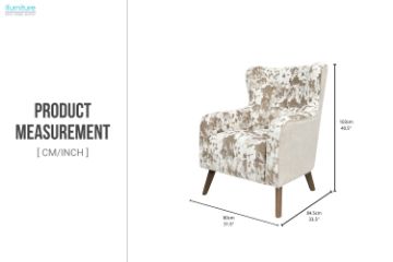 Picture of LUNORA Beige Accent 1 Seater Sofa/Armchair/Sofa Chair with Floral Inner Seat