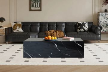 Picture of  [FLOOR MODEL CLEARANCE] DELRAY 122cm Sintered Stone Coffee Table (Gloss Black)