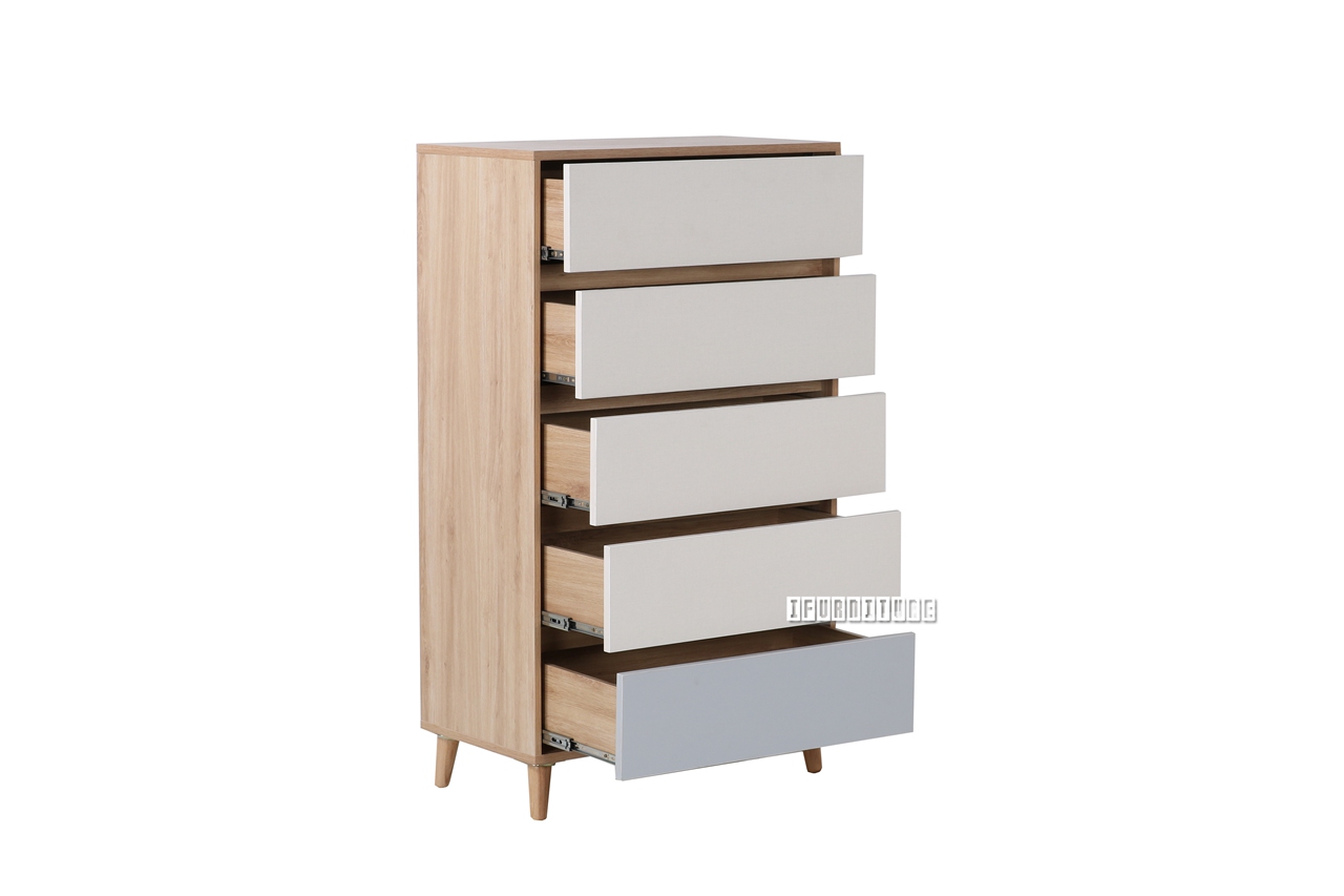 RENO 5 DRW Tallboy (Solid Wood Leg)