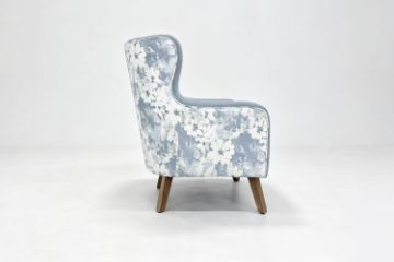 Picture of LUNORA Blue Accent 1 Seater Sofa/Armchair/Sofa Chair with Floral Outer Back