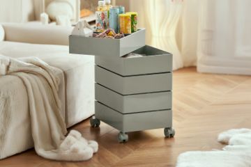 Picture of  [FLOOR MODEL CLEARANCE] GALEN Rotating 5 Tier Utility Drawer Wheel Trolley - Matcha Green
