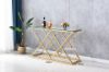 Picture of [FLOOR MODEL CLEARANCE] DIAMOND 120 Glass Top Console Table with Golden Stainless Frame