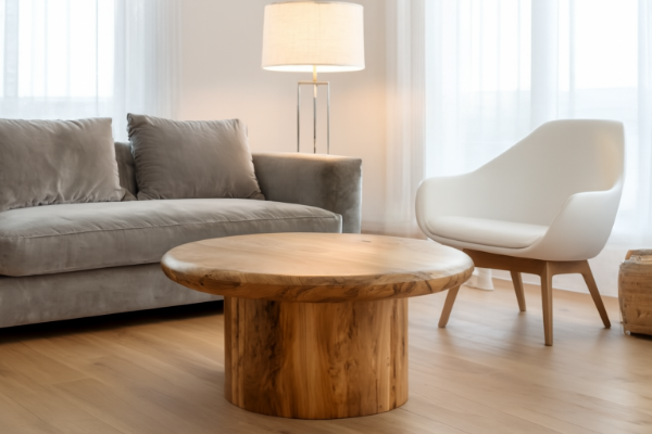 Picture of [FLOOR MODEL CLEARANCE] IRINA Solid Acacia Wood D80 Round Coffee Table