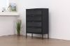 Picture of [FLOOR MODEL CLEARANCE]  STARK Steel Frame 4-Door Transparent Glass Shoe Cabinet (Black)