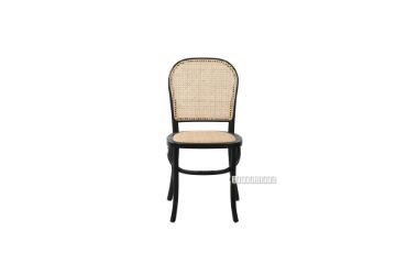 Picture of  [FLOOR MODEL CLEARANCE]  SYDNEE Solid Beech Rattan Back and Seat Dining Chair (Black)