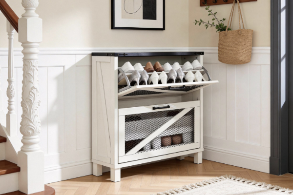 Picture of [FLOOR MODEL CLEARANCE] CAIN Shoe Cabinet with 2 Flip Drawers