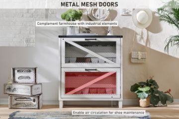 Picture of [FLOOR MODEL CLEARANCE] CAIN Shoe Cabinet with 2 Flip Drawers