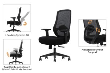 Picture of AVERY Mid Back Office Chair with Adjustable Seat Height & Lumbar Support