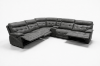 Picture of SOMNIX Air Leather Manual Reclining Sectional Sofa with Storage Console & Cup Holders & USB & Type-C Ports (Charcaol)