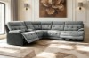 Picture of SOMNIX Manual Reclining Sectional Sofa with Storage Console & Cup Holders & USB Type-C Ports (Grey)