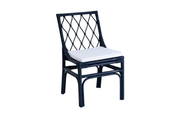 Picture of BRIGHTON Teak Wood & Rattan Dining Chair (Navy Blue)