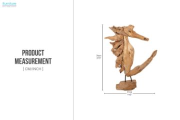Picture of 659-002 Teak Wood Seahorse Sculpture (37x70cm)