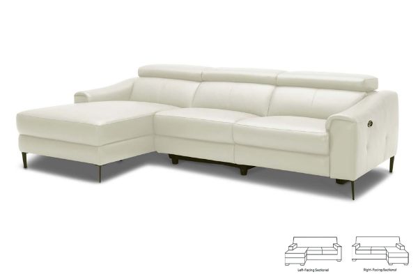 Picture of  [FLOOR MODEL CLEARANCE]  EDICOTT 100% Genuine Leather Power Reclining Sectional Chaise Facing Left Sofa