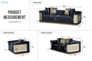 Picture of   [FLOOR MODEL CLEARANCE]ANCONA 2 Seater Velvet Sofa (Black)