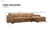 Picture of MAIA Sectional Top Vintage Leather Chaise Facing Right Sofa